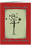 Secret Admirer Valentine, Love, Hearts and Flower card