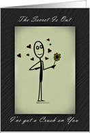 Secret Admirer Crush, Love, Hearts and Flower card