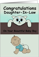 Congratulation on a new baby Boy Daughter-In-Law card