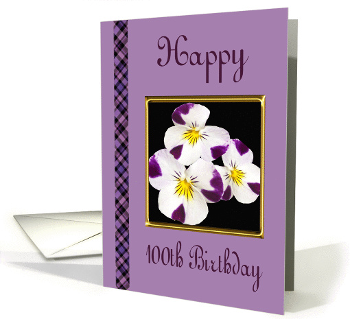 Happy 100th Birthday - Johnny Jump-Up Flowers card (1060179)