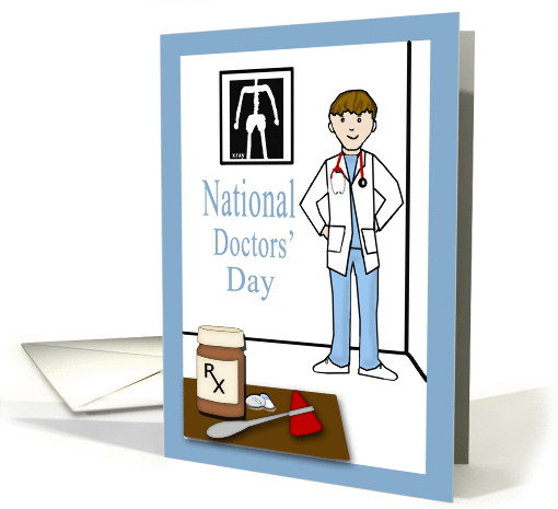 National Doctors' Day - Doctor, Pill Bottle & Pills card (1061667)