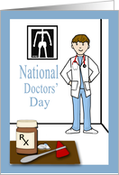 National Doctors’ Day - Doctor, Pill Bottle & Pills card