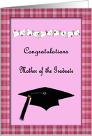 Pink & Plaid Congratulations Mother of the Graduate card