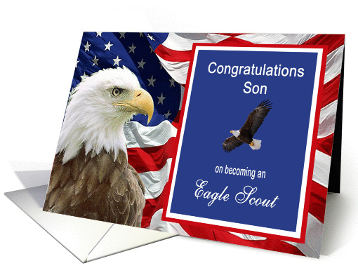 Congratulations Eagle Scout Son - American Flag & Eagle card (1124274)