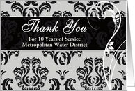 Custom Business Thank You - Contemporary Grey Damask card