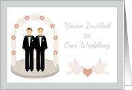 Gay Wedding Invitation - Grooms, Doves card