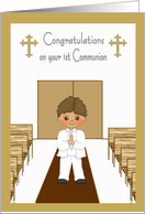 Boy First Communion - White Suit card