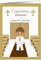 Custom Boy First Communion Card