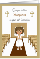 Custom Girl First Communion Card