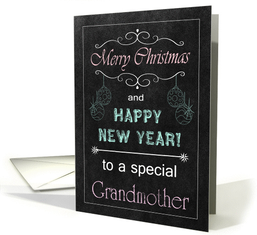 Chalkboard Christmas Card for Grandmother - Ornaments card (1134794)