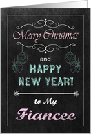 Chalkboard Christmas Card for Fiancee - Ornaments card