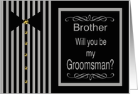 Brother Be My Groomsman Wedding Attendant Invitation card