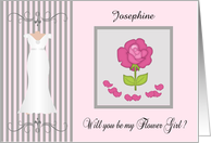 Custom Be My Flower Girl Wedding Attendant Invitation card