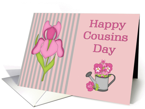 Happy Cousins Day - Iris, Flowers & Watering Can card (1143302)
