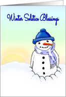 Winter Solstice Blessings - Sunrise & Snowman card