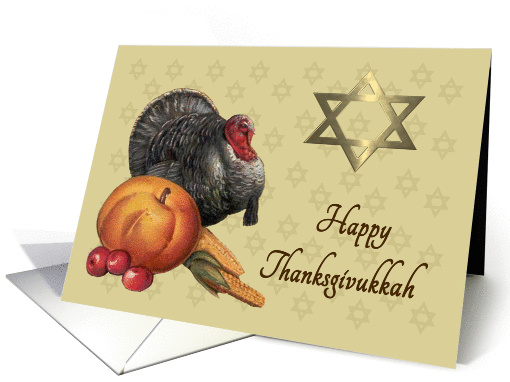 Happy Thanksgivukkah - Turkey & Star of David card (1188040)