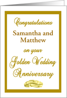 Custom Front Golden Wedding Anniversary - Wedding Rings - Samantha and Matthew card