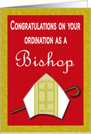 Bishop Ordination Congratulations - Crosier & Mitre card