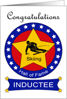Skiing Hall of Fame Induction - Skier Silhouette & Stars card