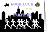 Good Luck Marathon - Boston Skyline, Racers card