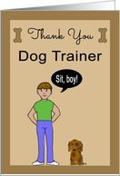 Thank You Dog Trainer - Dog & Trainer card