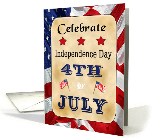 Celebrate 4th of July - American Flags, Stars card (1239838)