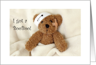 Get Well Soon/Feel Better Soon - Injured Teddy Bear card