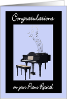 Piano Recital Congratulations for a Young Boy card