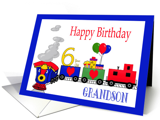 6 Year Old Birthday For Grandson -Train, Number,... (1348488)