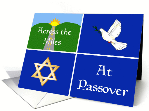 Passover Across The Miles, Dove of Peace, Star of David, Road card