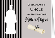 Congratulations Uncle Master’s Degree - Silhouette, Diploma card