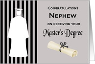 Congratulations Nephew Master’s Degree (Male) - Silhouette, Diploma card