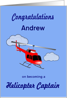 Custom Congratulations Helicopter Captain - Helicopter card