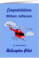 Custom Congratulations Helicopter Pilot - License card