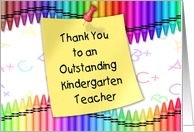 Thank You Kindergarten Teacher | Crayons, Note card