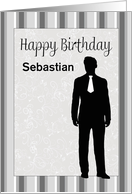 Custom Name Birthday for Daughter’s Boyfriend - Male Silhouette card