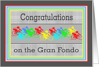 Congratulations on the Gran Fondo - Colorful bicycle racers card