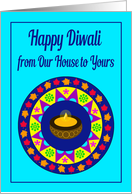 Diwali from Our House - Rangoli and Lamp card