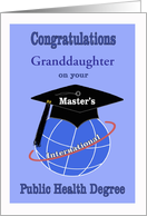 Custom Congratulations Master’s International Public Health Degree card