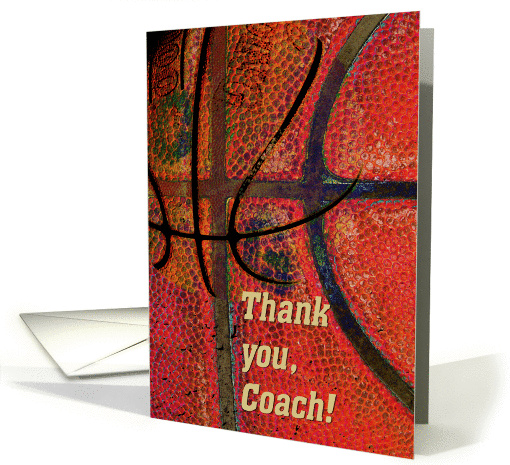 Basketball ball lines - thank you coach card (1096434)