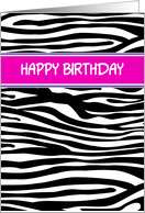 Fun Zebra stripe Have a Wild Happy birthday card for party animals card