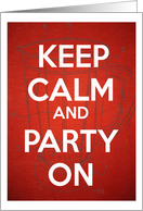 Keep Calm Cocktail Party Red Blender Invitation card