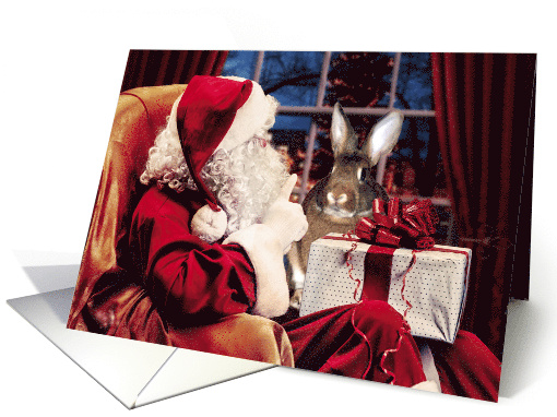 Christmas Bunny With Santa card (1187540)
