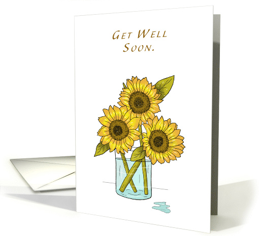 Sunflower Get Well Wishes card (1637232)