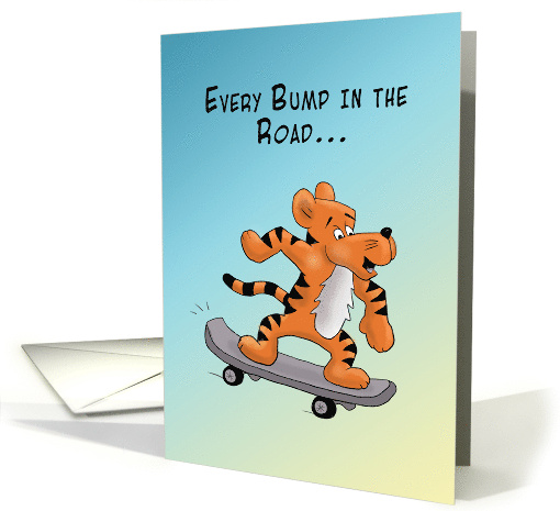 Encouraging Cartoon Tiger on a Skateboard card (1644900)