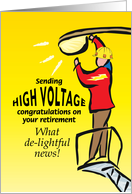 Electrician Hot Wired for Retirement card