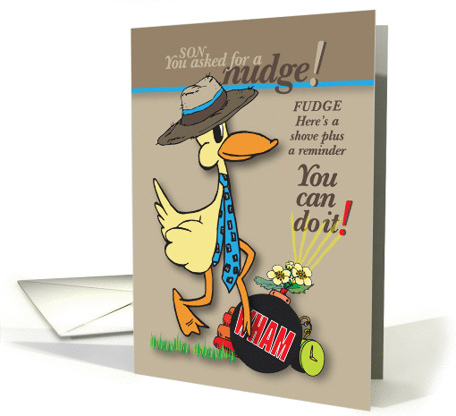 Nudge My Son with Blast of Encouragement card (1163674)