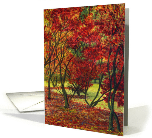 Divorce Partnership Reconciliation - Autumn Red Foliage Painting card