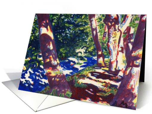 Llanina Stream Countryside Ceredigion, Wales Painting Blank Note card