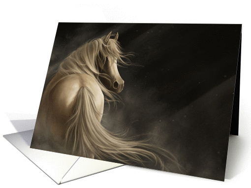 As Day Breaks Triumphant White Horse Birthday card (1409752)